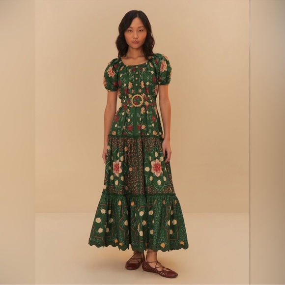Farm Rio Green Pineapple Garden Maxi Dress Farm Rio Green Pineapple Garden Maxi Dress